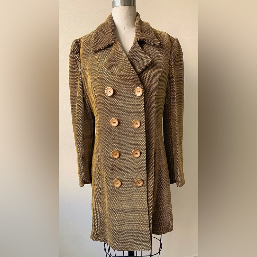 VINTAGE 90s LAUNDRY LONGLINE DOUBLE BREASTED JACKET